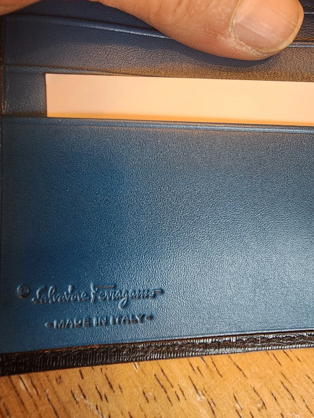Salvatore Ferragamo Black Textured Leather Card Holder Wallet